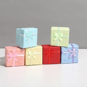 12pcs 패션 보석 포장 상자 멀티 컬러 귀걸이 반지 상자 보석 선물 홀더 4*4*3CM 도매