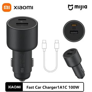 원래 Xiaomi 100W 차량용 충전기 듀얼 포트 빠른 충전 무선 Mi 차량용 충전기 100W USB-A USB-C 듀얼 출력 LED 전원