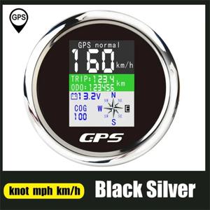 85mm GPS 속도계 주행 거리계 조정 가능한 여행 ODO COG 전압계 모터 요트 보트 자동차 선외 엔진 용 TFT 스크린 속도 게이지