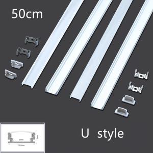 Led 스트립 V/U 모양 알루미늄 프로파일에 대 한 LED 50cm 알루미늄 채널 디퓨저 밀키 PC 커버, LED 바 스트립 라이트 홀더