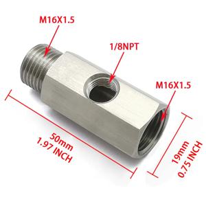 스테인리스 스틸 1/8NPT 오일 압력 센서 티 어댑터 M16x1.5 터보 피드 라인 게이지 피팅 커넥터 (LS 엔진 스왑용)