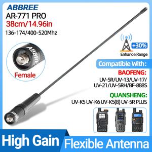 ABBREE AR-771 PRO SMA-여성형 VHF UHF 듀얼 밴드 안테나 (워키토키 바오펑 UV-5R UV-21 k6 콴셩 UV K5 (8) 햄 라디오용)