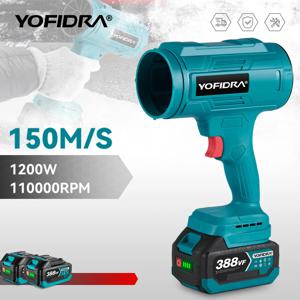 YOFIDRA 2 IN 1 브러시리스 전기 터보 블로워 제트 팬 350m/s 350000RPM 핸드헬드 리프 블로워 먼지 제거기 마키타 배터리용