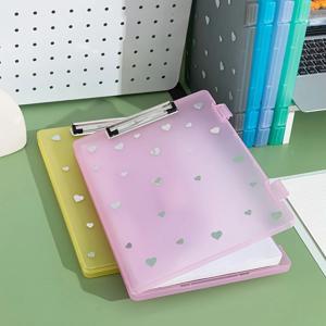 2-in-1 A4 파일 상자 폴더, 펜 슬롯이 있는 대용량 플라스틱 PP 문서 홀더, 서류 및 시험용 사무실 보관 주최자