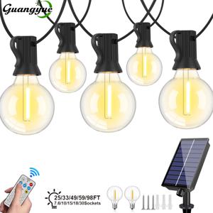 G40 야외 태양열 스트링 라이트 가랜드 LED 태양열 스트링 조명 24V 글로브 방수 걸이형 조명 정원 마당 카페용