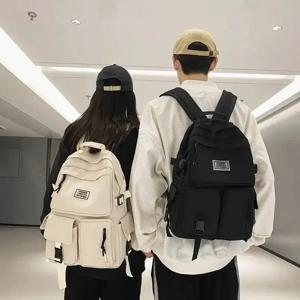 남성과 여성의 대용량 캐주얼 책가방 범용 나일론 배낭 패션 컴퓨터 배낭 매일 통근