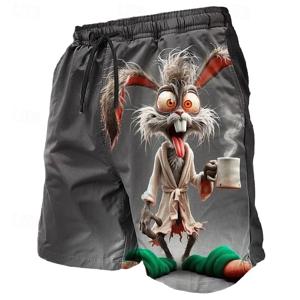 3D 인쇄 호랑이 양 치킨 토끼 짧은 바지 남성용 동물 패턴 비치 반바지 여름 하와이 보드 반바지 키즈 수영 트렁크