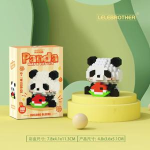 HUIQIBAO 미니 귀여운 판다 마이크로 빌딩 블록, 3D 다이아몬드 모델, 동물 벽돌, DIY 도시 건설 장난감, 어린이 선물