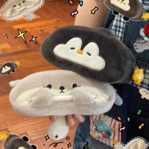 귀여운 수달 펭귄 봉제 펜 가방 대용량 필통 귀여운 만화 문구 수납 가방 학생 신학기 선물