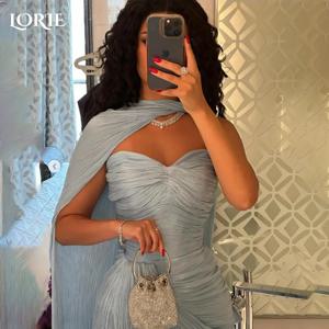 LORIE 반짝 이는 새틴 인어 이브닝 드레스 Sweetheart Ruffle Bobycon 댄스 파티 드레스 섹시한 주름 파티 가운 맞춤형 Brithdays Dress