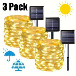 LED 솔라 페어리 스트링 라이트 8가지 모드 크리스마스 LED 조명 야외 정원 파티오 와이어 가랜드 조명 크리스마스 조명