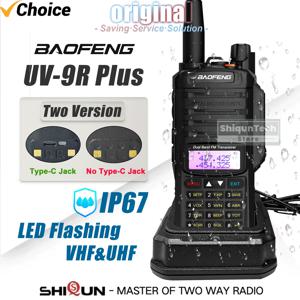 바오펑 UV-9R Plus 양방향 무전기 IP67 방수 UV9RPLUS 휴대용 햄 라디오 LED 손전등 VOX 듀얼밴드 고출력 무전기