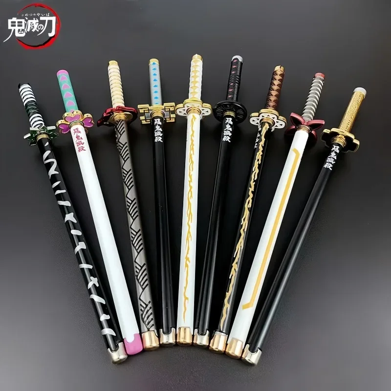 20cm 데몬 슬레이어 시그니처 펜 미츠리 시노부 합금 실물 크기 볼펜 애니메이션 캐릭터 액세서리 사무용품 선물