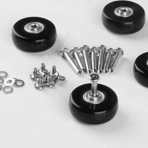 4팩 50x18mm 수하물 바퀴 - 여행 가방 수리용 고무 교체 캐스터(검은색)