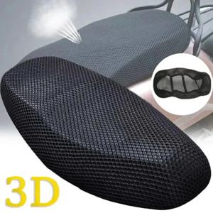 여름 멋진 3D 메쉬 오토바이 시트 커버 통기성 스쿠터 시트 커버 쿠션 미끄럼 방지 커버 그리드 보호 패드