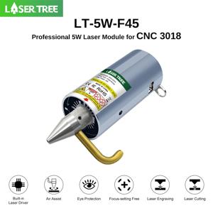 레이저 트리 5W 레이저 모듈(공압 보조 기능 포함) 450nm 고정 초점 TTL 블루 레이저 헤드 CNC3018과 전문적으로 호환 가능
