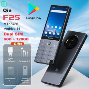 Qin F25 터치스크린 MTK8786 듀얼 SIM 안드로이드 14 와이파이 3.54인치 6GB +128GB 구글 블루투스 2700mAh 배터리 640*960 듀오친 폰