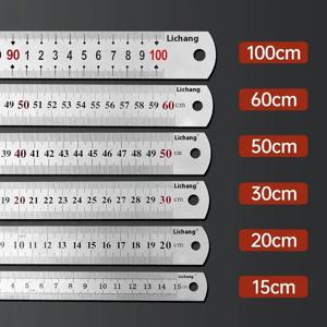 15-100CM 무광 새틴 크롬 스테인리스 스틸 기계공 엔지니어 자(밀리미터 눈금)