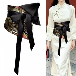 자수 허리띠 여성용 고급 중국풍 허리띠 에스닉 레트로 삼각형 바인더 헤드클로스 액세서리 니치 스카프 벨트