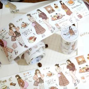 4롤 7X200Cm 레저 라이프 걸 와시 테이프 플래너 카드 제작 DIY 스크랩북 콜라주 정크 저널 장식 스티커