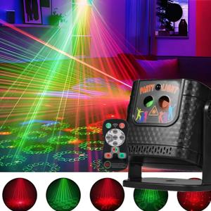 파티 조명, 미니 60개 패턴 프로젝터, DJ 디스코 바 LED 조명, 레이저 스트로보스코픽, 휴대용 가족 캠핑 무대 램프 쇼