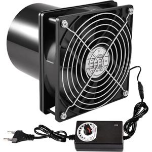 【마지막 기회】EU 플러그 100mm 배기 팬, 12V 파이프 팬 3000 RPM 속도 조절 기능- 욕실, 화장실, 주방, 온실용