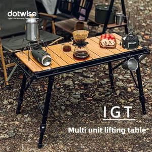 Dotwise 캠핑 테이블 접이식 휴대용 IGT 야외 테이블 조절 가능한 높이 알루미늄 합금 야외 바베큐 피크닉 낚시용