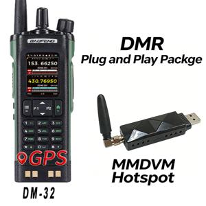DMR 플러그 앤 플레이 번들 바오펑 DM32UV 디지털/아날로그 듀얼 밴드 휴대용 무전기 USB MMDVM 핫스팟 워키토키 저가형
