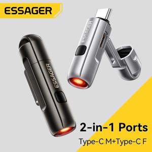 에사저 2-in-1 타입-C 휴대용 미니 라이터 (공기 분사 기능 포함) 야외 안전 USB-C 어댑터