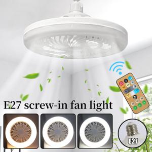 스마트 3 in 1 천장 선풍기, 리모컨 조명 포함, E27 변환 베이스, 85-265v 조명 베이스, 침실 및 거실에 적합