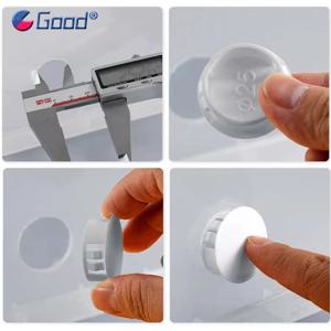 흰색 나일론 스냅온 홀 플러그 라운드 엔드 캡 5mm-50mm 테이블 벽 와이어 케이블 파이프 블랭킷 커버