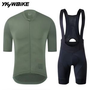 YKYWBIKE 남성용 사이클링 저지 세트 사이클링 빕 반바지 클래식 MTB 키트 통기성 자전거 의류 자전거 마이요 사이클링 의류