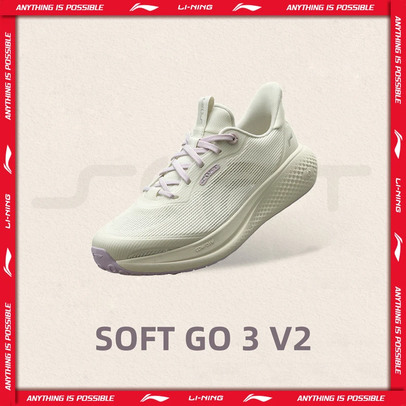 Li-Ning 여성용 SOFT GO 3 V2 라이프스타일 신발 COMFOAM 통기성 반사형 세련된 캐주얼 신발 LiNing 워킹 슈즈 AGLW028 ﻿