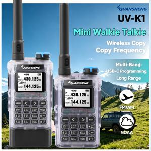 콴셩 UV-K1 미니 무전기 AM/FM 멀티밴드 무선 주파수 복사 장거리 타입-C 충전기 (캠핑용) UVK5 K6