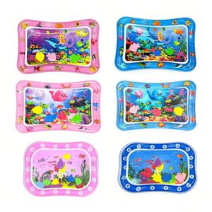 1pc 아기 풍선식 PVC 물놀이 매트, 유아용 수중 세계 바다 테마 물놀이 패드, 조기 발달 활동 장난감