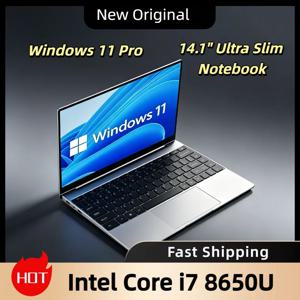울트라 슬림 14.1인치 노트북 32GB DDR4 2TB SSD 인텔 코어 i7 8650U 윈도우 11 1920x1080 HD 게이밍 PC 게이머용 사무용 노트북