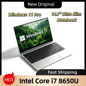 윈도우 11 14.1인치 울트라 슬림 노트북 32GB 램 2TB SSD 인텔 코어 i7 8650U 1920x1080 게이밍 컴퓨터 게이머용 사무용 PC