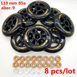 스피드 스케이트 휠, 베어링 85a 포함, 90mm, 100mm, 110mm, 두께 24mm, 로트당 8 개