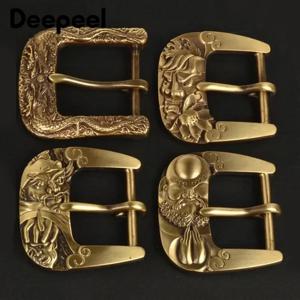 Deepeel 남성용 순수 구리 벨트 버클 헤드, 단단한 황동 핀 버클, 38-39mm 벨트, 가죽 공예 금속 청바지 액세서리, 40mm