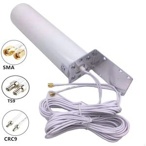 고이득 LTE 외부 안테나 3G 4G 라우터 모뎀 용 듀얼 5M 미터 SMA Male CRC9 TS9 커넥터가있는 3G 4G 실외 안테나