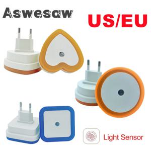LED 야간 조명 미니 조명 센서 제어 85V-265V EU 미국 플러그 어린이를위한 야간 조명 램프 어린이 거실 침실 조명