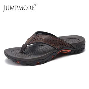 Jumpmore 여름 플립 플롭 남자 신발 야외 패션 PU 가죽 플랫 신발 비치 홀리데이 신발 크기 40-50