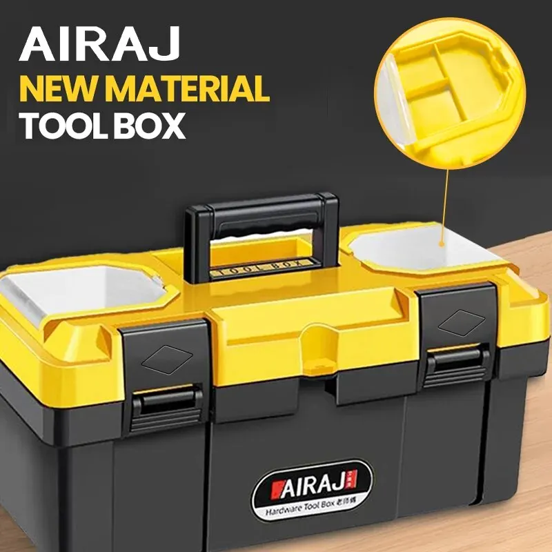 AIRAJ 다기능 플라스틱 ABS 도구 보관 상자 핸들이있는 여러 사양 휴대용 도구 주최자 두꺼운