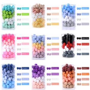50 개/몫 12mm 아기 Teether 실리콘 구슬 DIY 신생아 젖꼭지 체인 팔찌 Chewable 장난감에 대 한 라운드 실리콘 구슬 액세서리
