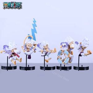 뜨거운 5 개/대 원피스 애니메이션 그림 Luffy Nika Gear 5 Multiform 그림 태양 신 Luffy Pvc 모델 인형 컬렉션 장난감 선물