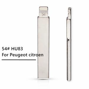 10PCS 원격 키 빈 블레이드 54 #   시트로엥 푸조 플립 접이식 자동차 키 블랭크 No.54 HCA 용 HU83 그루브가있는 수정 된 키 블레이드