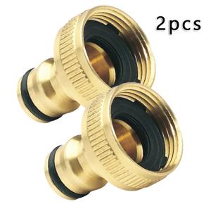 2개입 정원 수도꼭지 어댑터 3/4''~1/2'' 퀵 커넥트 호스 탭 수도관 부속품 (야외 관개 시스템용)