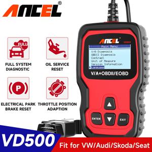 앤셀 VD500 OBD2 코드 리더 자동차 진단기 풀 시스템 스캔 에어백 ABS 오일 EPB OBD 2 진단 자동차 스캐너 도구