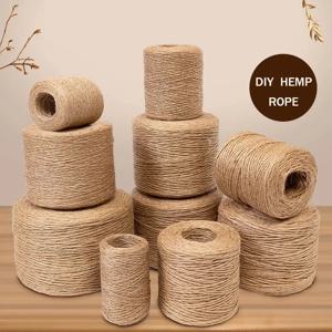 50/100M 2mm 천연 황마 로프 문자열 리본 공예 DIY 빈티지 황마 코드 꼬기 스레드 바느질 파티 웨딩 홈 장식
