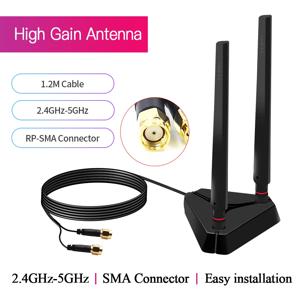 WiFi 안테나 RP-SMA 수 커넥터 AX210 AX200 PCI-E WiFi 네트워크 카드 어댑터 무선 라우터 데스크탑 용 듀얼 밴드 2.4GHz 5GHz